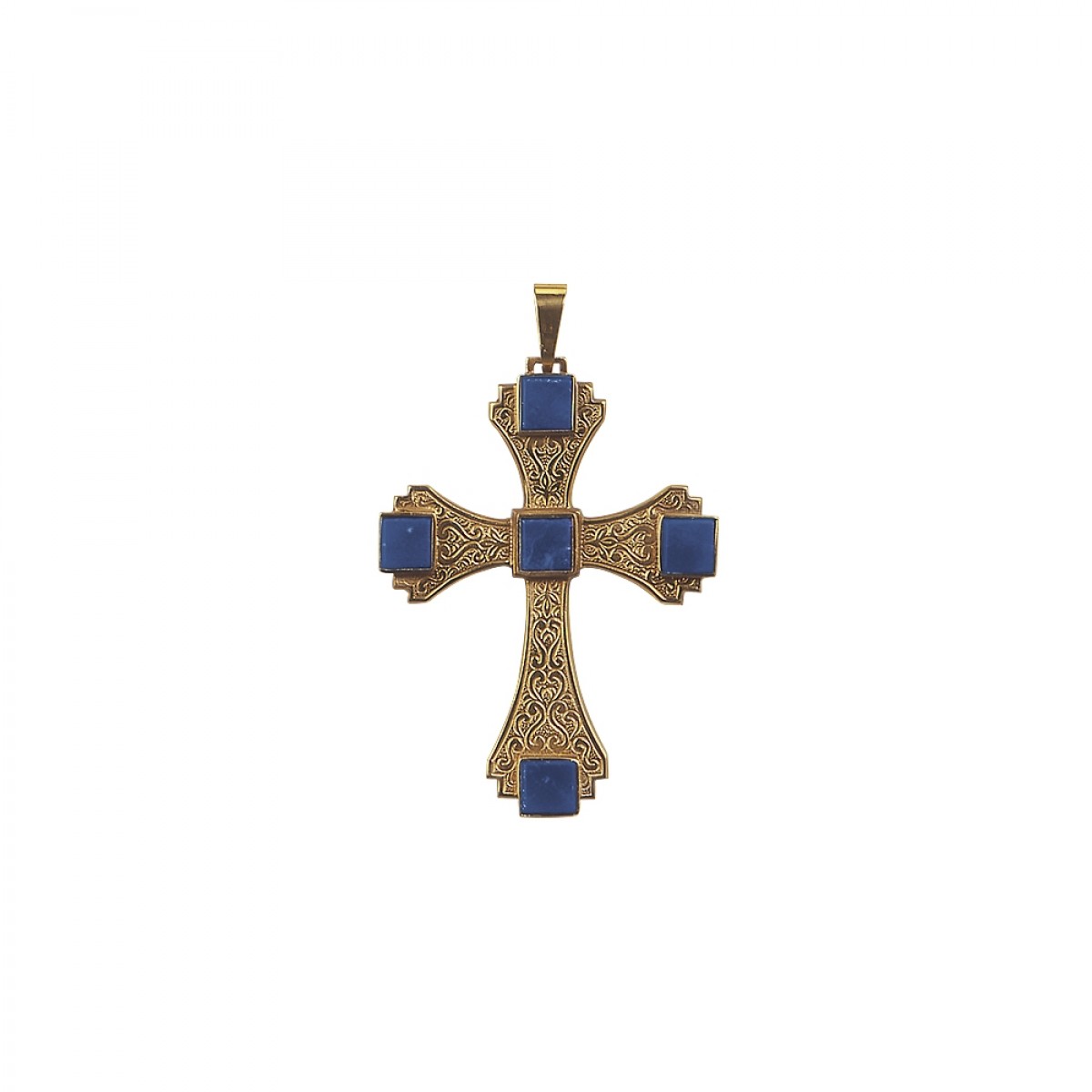 Croce Pettorale in Ag. 925 con pietra lapis - art. PET 970 L