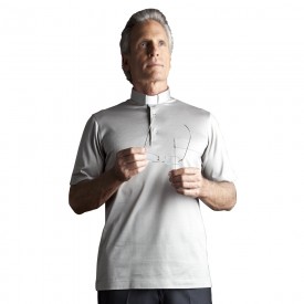 Polo Clergy Collar Lisle Yarn Shirt Short Sleeve Cotton #191