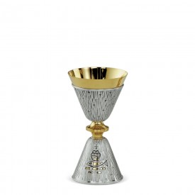 Chalice CESELLO Design in Brass with Gold and Silver Finishing #263