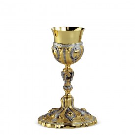 Chalice CESELLO Design in Brass with Gold and Silver Finishing #267