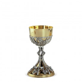 Chalice FUSIONE Design in Brass with Gold and Silver Finishing #3094