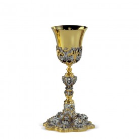 Chalice FUSIONE Design in Brass with Gold and Silver Finishing #3144