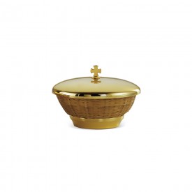 Paten with Lid in Brass with Gold Finishing #2070 C