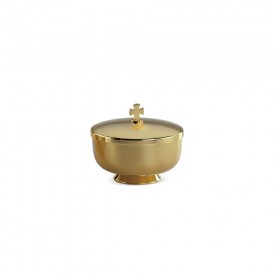 Paten with Lid in Brass with Gold Finishing #3121 C