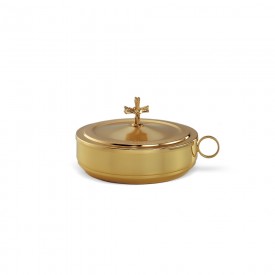 Stackable Paten with Lid in Brass with Gold Finishing #440 C